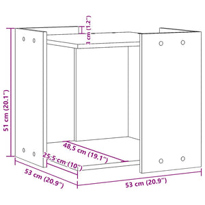 Τουαλέτα Γάτας Περίφραξη Γκρι Σκυρ. 53x53x51εκ Επεξεργασμ. Ξύλο