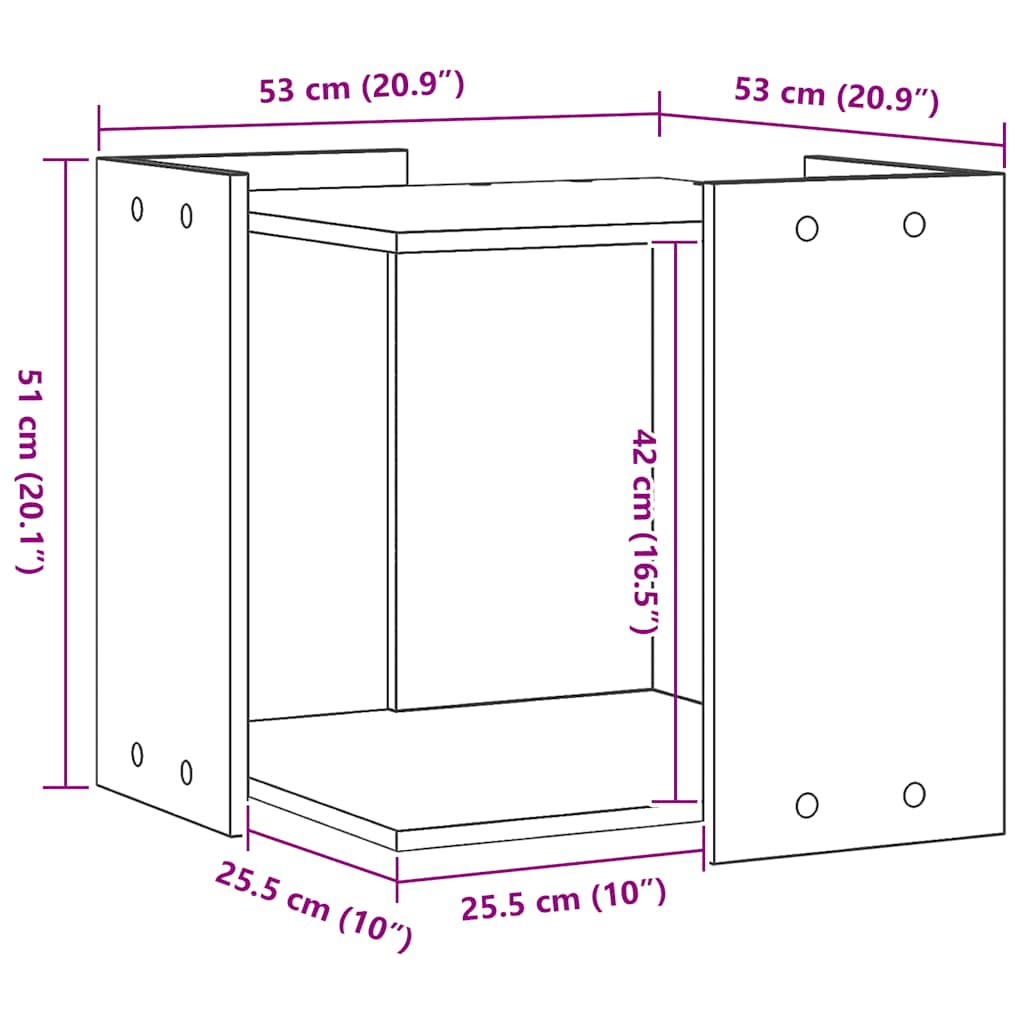 Τουαλέτα Γάτας Περίφραξη Αρτισιανή Δρυς 53x53x51 εκ Επεξ. Ξύλο - Pakobazaar