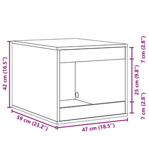 Περίβλημα καπνιστή δρυς 47x59x42 cm Κατασκευασμένο ξύλο