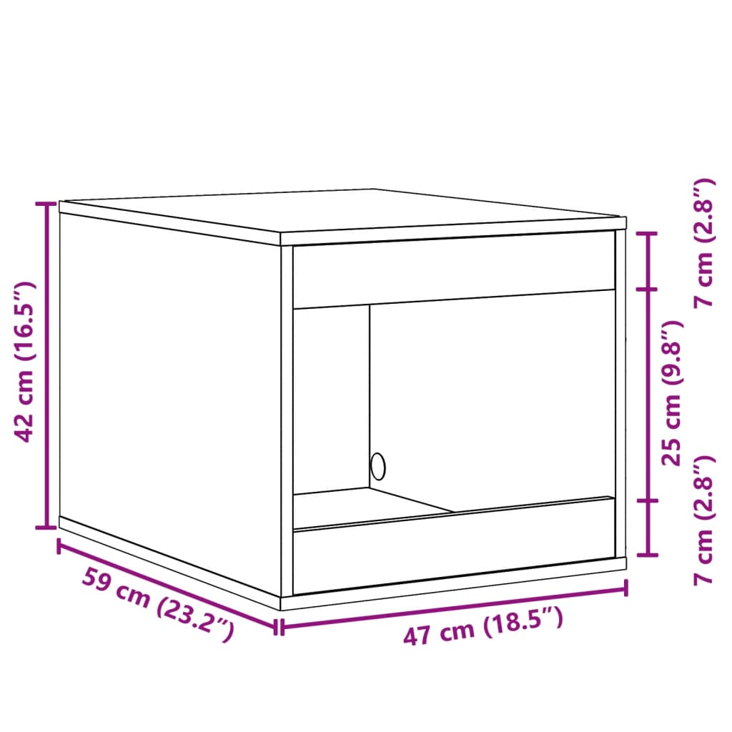 Τουαλέτα Γάτας Περίφραξη Καπνιστή Δρυς 47x59x42 εκ. Επεξ. Ξύλο - Pakobazaar