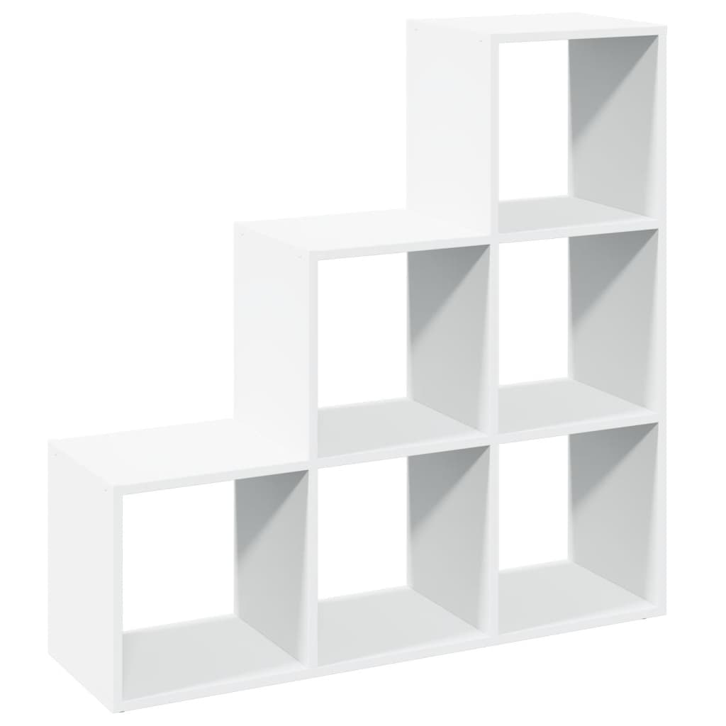 Βιβλιοθήκη Διαχωριστικού Δωματίου 3 Επιπέδων Λευκό 99x29x99 εκ. από Τεχνητό Ξύλο - Pakobazaar