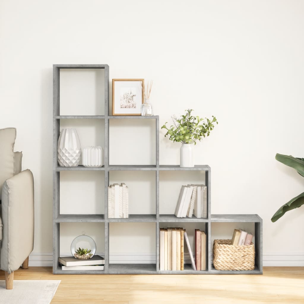 Βιβλιοθήκη/Διαχωρ. Χώρου 4 Επ. Γκρι 131,5x29x131,5 εκ. Επ. Ξύλο - Pakobazaar