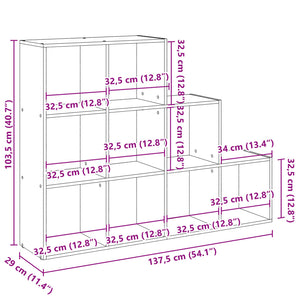 Βιβλιοθήκη/Διαχωριστικό Χώρου 3 Επ. 137,5x29x103,5εκ. Επ. Ξύλο