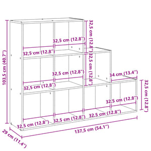 Βιβλιοθήκη/Διαχωριστικό Χώρου 3 Επ. 137,5x29x103,5 εκ. Επ. Ξύλο