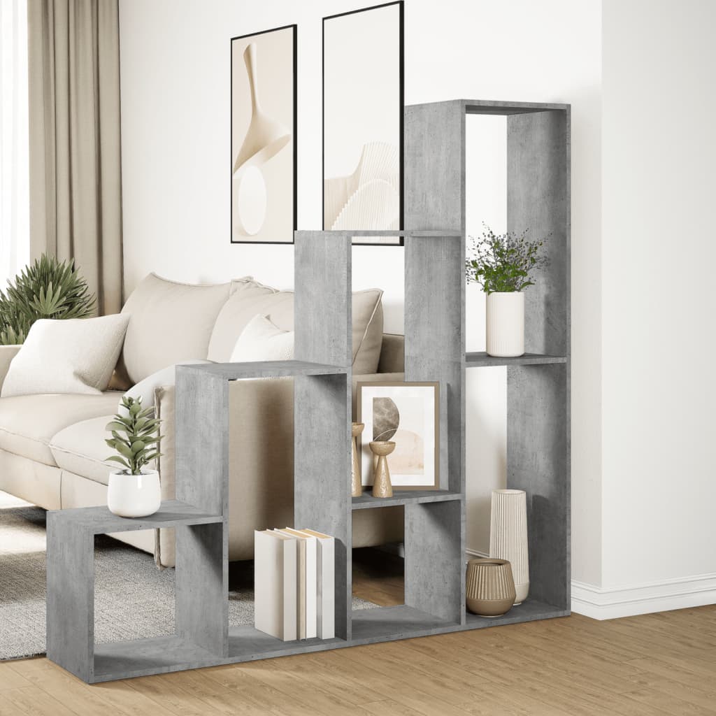 Βιβλιοθήκη/Διαχωρ. Χώρου 4 Επ. Γκρι 143,5x29x143,5εκ. Επ. Ξύλο - Pakobazaar