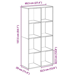 Βιβλιοθήκη/Διαχωριστικό Χώρου Δρυς 69,5x29x137,5εκ. Επεξ. Ξύλο