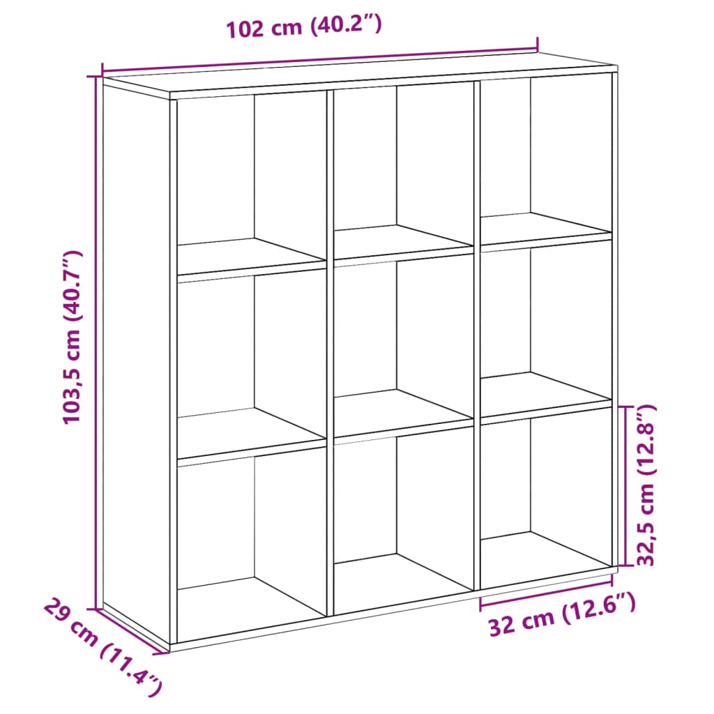 Βιβλιοθήκη/Διαχωριστικό Χώρου Δρυς 102x29x103,5 εκ. Επεξ. Ξύλο - Pakobazaar
