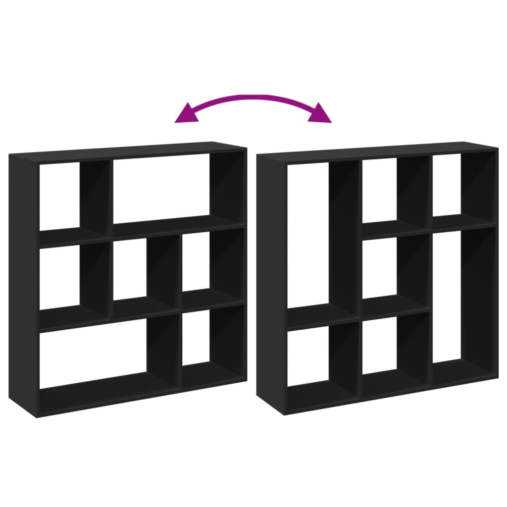 Βιβλιοθήκη/Διαχωριστικό Χώρου Μαύρο 102x29x103,5 εκ. Επεξ. Ξύλο