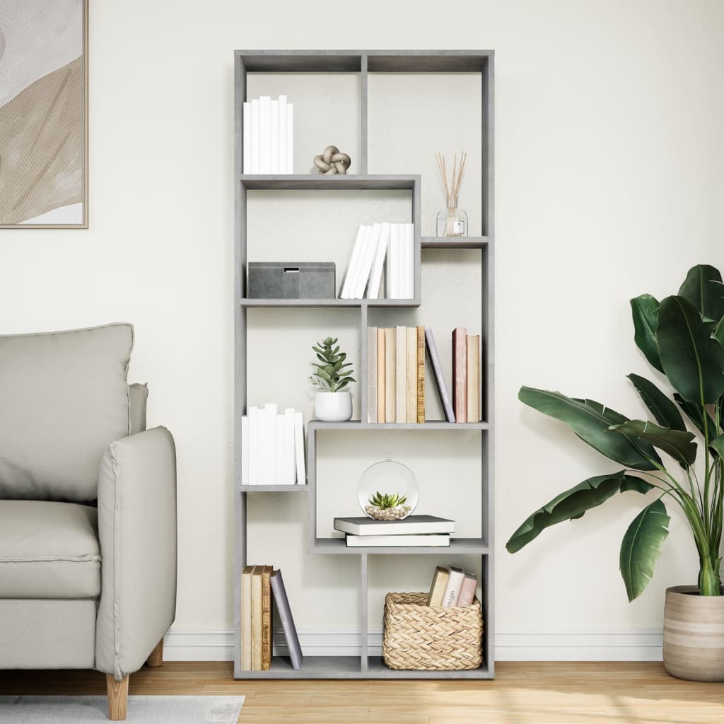 Βιβλιοθήκη/Διαχωριστικό Χώρου Γκρι 67x25x161,5 εκ. Επεξ. Ξύλο - Pakobazaar