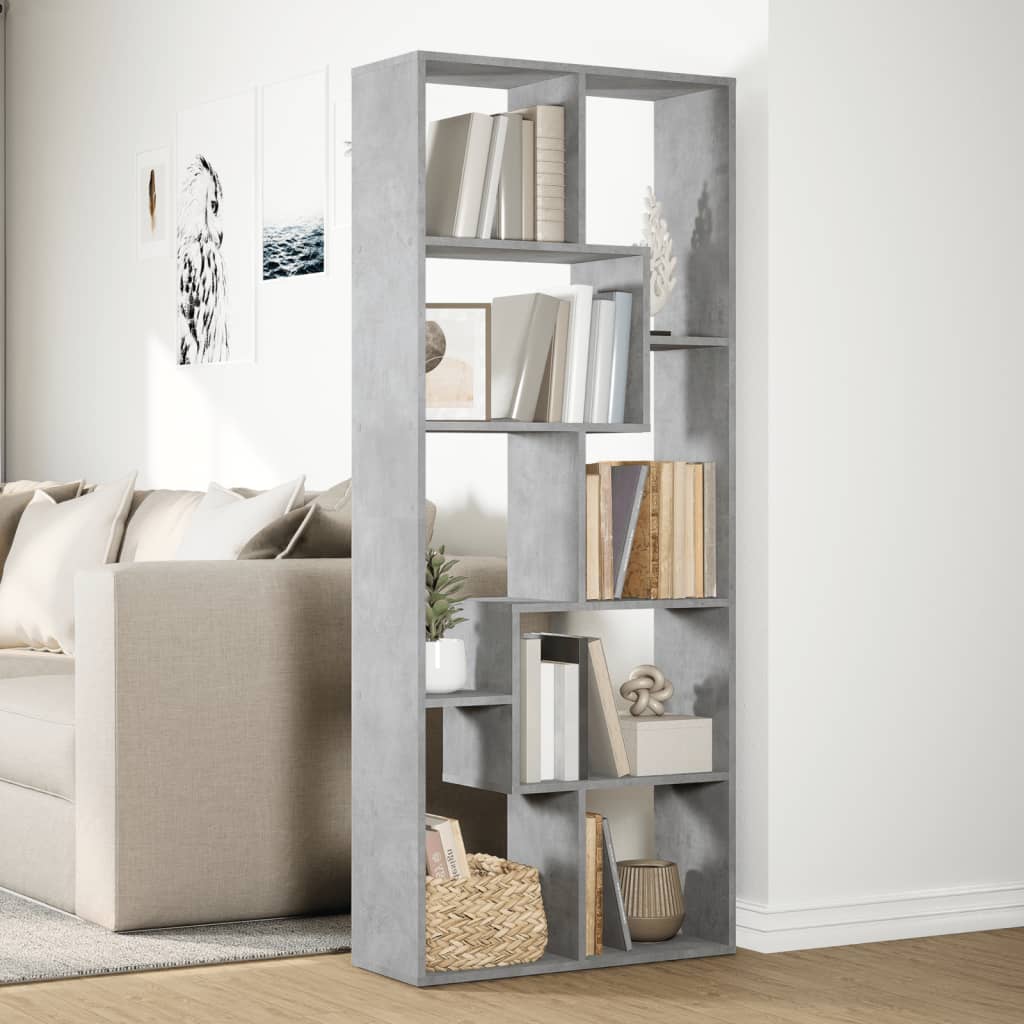 Βιβλιοθήκη/Διαχωριστικό Χώρου Γκρι 67x25x161,5 εκ. Επεξ. Ξύλο - Pakobazaar