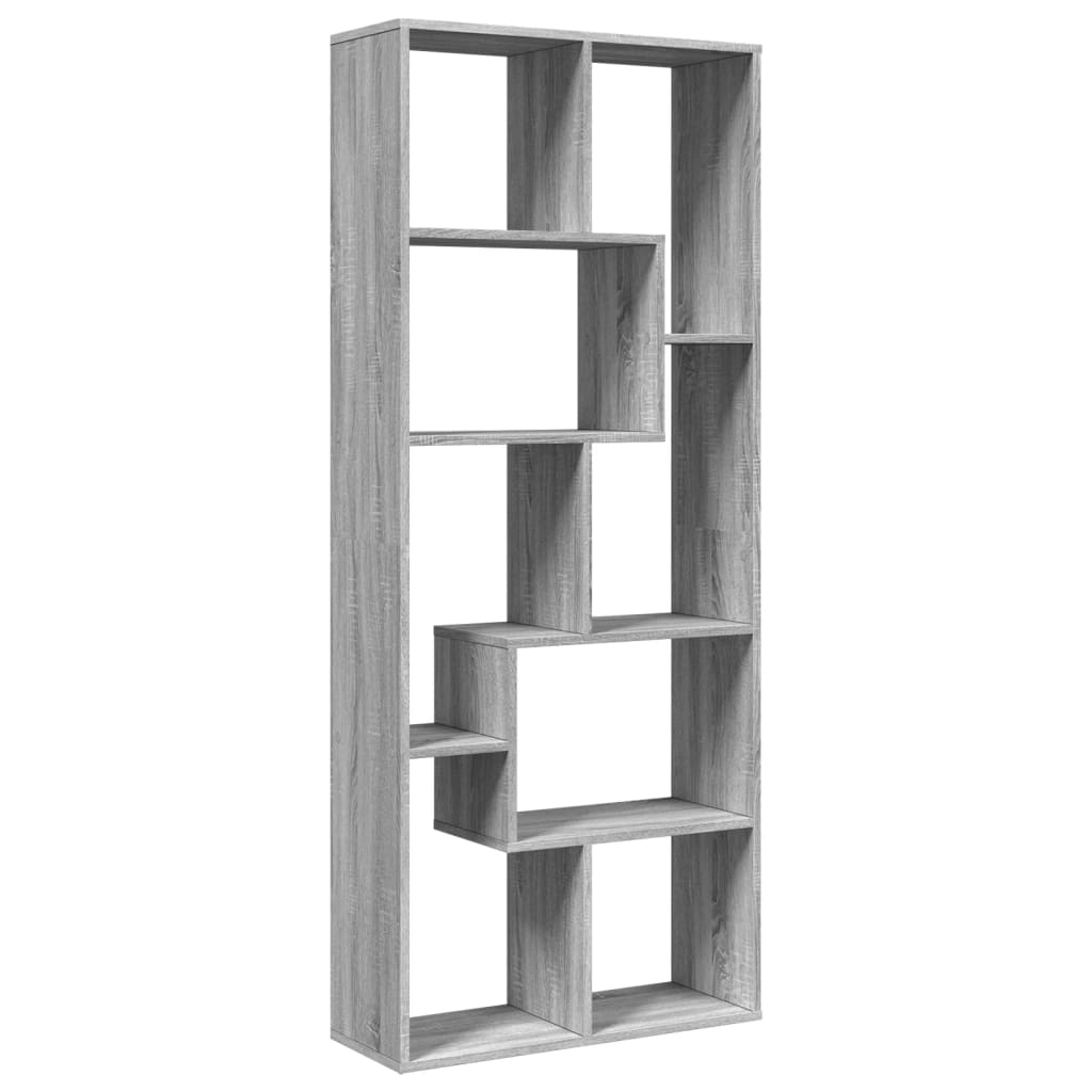 Βιβλιοθήκη/Διαχωριστικό Χώρου Γκρι 67x25x161,5 εκ. Επεξ. Ξύλο - Pakobazaar