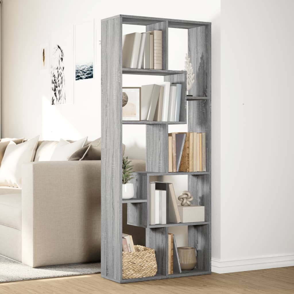 Βιβλιοθήκη/Διαχωριστικό Χώρου Γκρι 67x25x161,5 εκ. Επεξ. Ξύλο - Pakobazaar