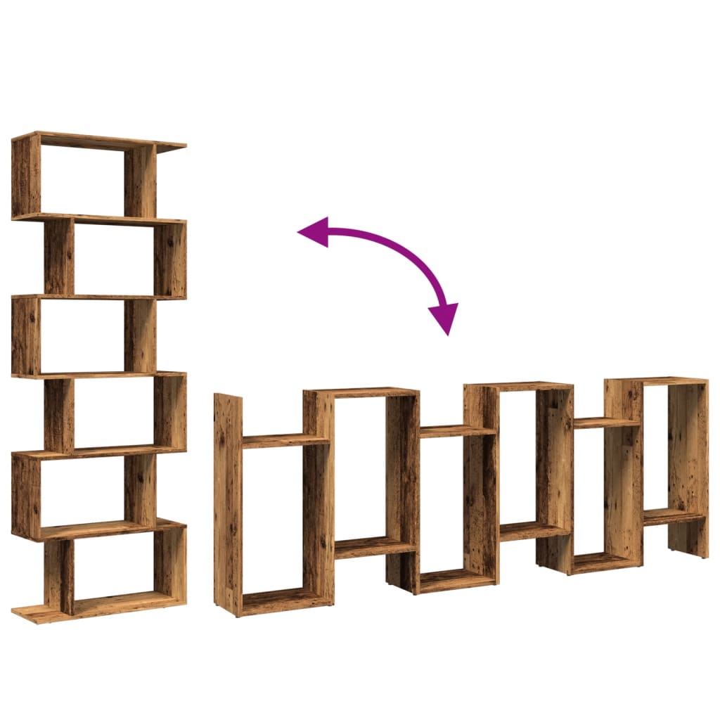Βιβλιοθήκη/Διαχωριστικό Χώρου 6 Επ. 70x24x193εκ. Επ. Ξύλο - Pakobazaar
