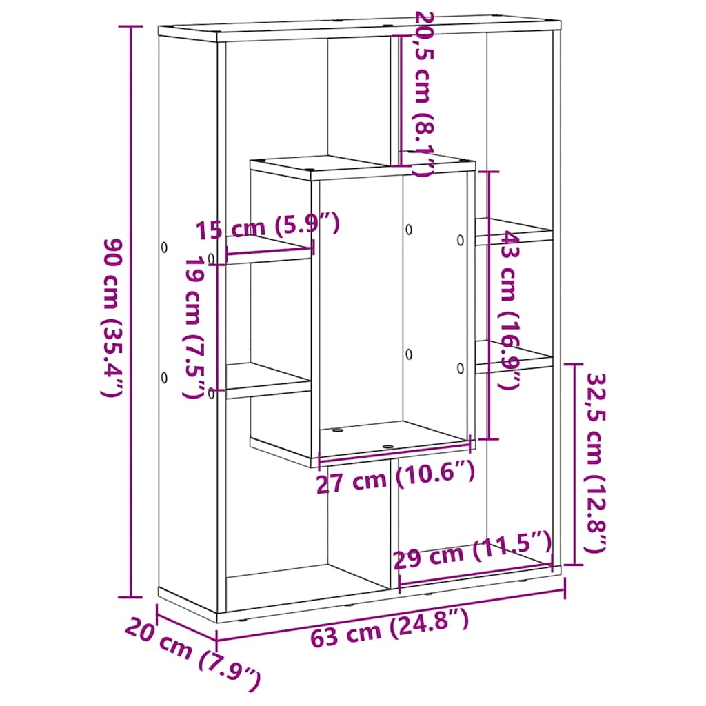 Βιβλιοθήκη Λευκή 63x20x90 εκ. από Τεχνητό Ξύλο - Pakobazaar