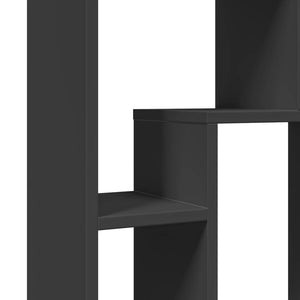 Βιβλιοθήκη Μαύρη 63x20x90 εκ. από Επεξεργασμένο Ξύλο