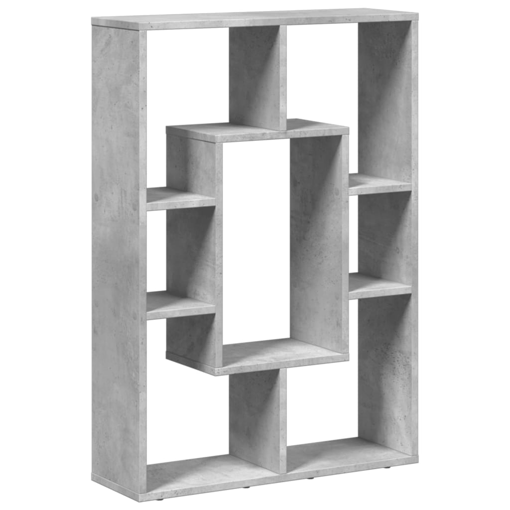 Βιβλιοθήκη Γκρι Σκυροδέματος 63x20x90 εκ. Επεξεργ. Ξύλο - Pakobazaar