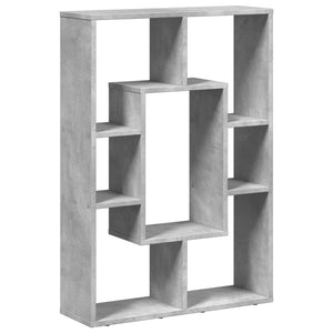 Βιβλιοθήκη Γκρι Σκυροδέματος 63x20x90 εκ. Επεξεργ. Ξύλο - Pakobazaar