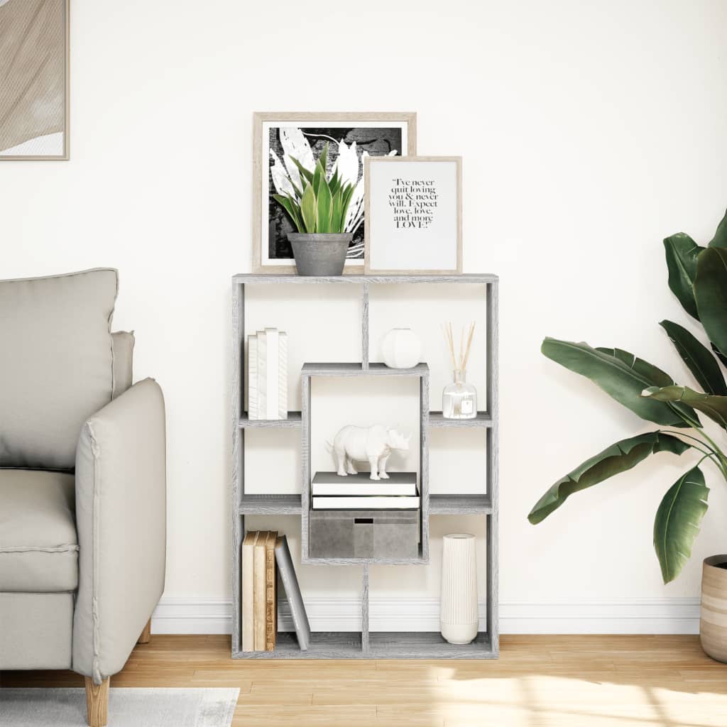Βιβλιοθήκη Γκρι Sonoma 63x20x90 εκ. από Επεξεργ. Ξύλο - Pakobazaar