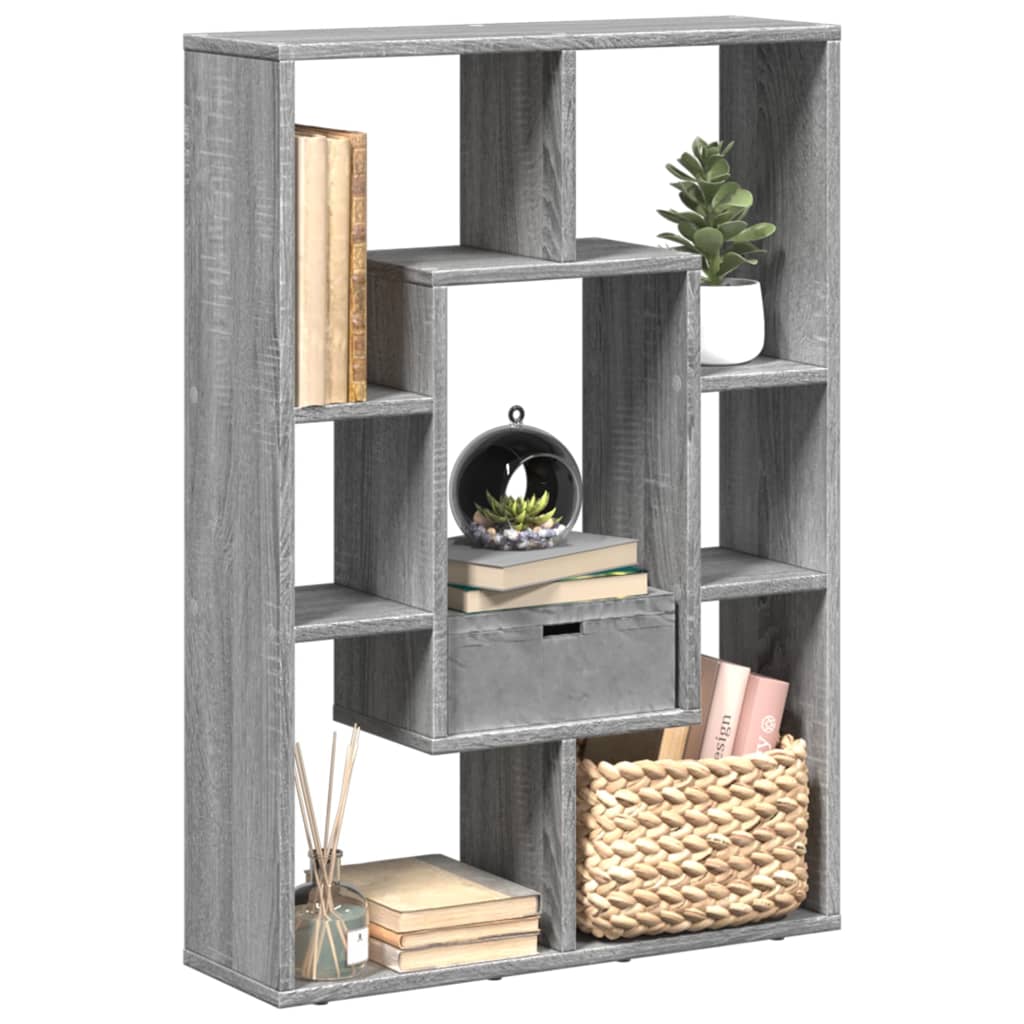 Βιβλιοθήκη Γκρι Sonoma 63x20x90 εκ. από Επεξεργ. Ξύλο - Pakobazaar