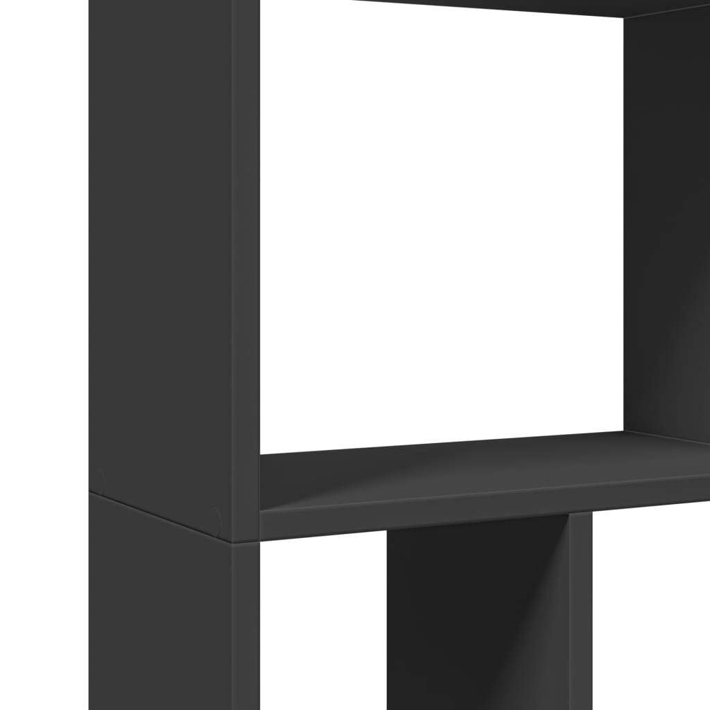 Βιβλιοθήκη Μαύρη 60x20x120 εκ. από Επεξεργασμένο Ξύλο