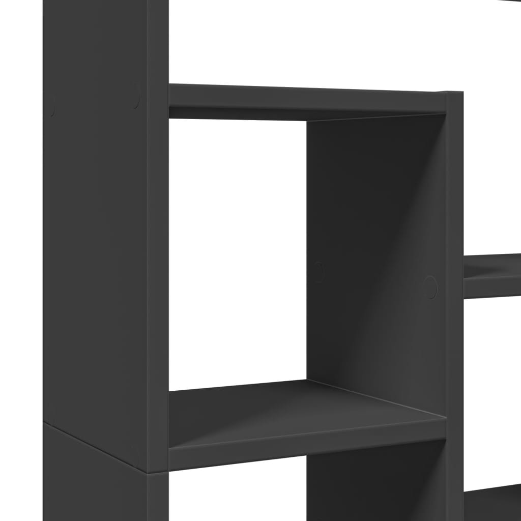 Βιβλιοθήκη Μαύρη 72x20x120 εκ. από Επεξεργασμένο Ξύλο
