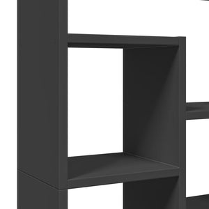 Βιβλιοθήκη Μαύρη 72x20x120 εκ. από Επεξεργασμένο Ξύλο