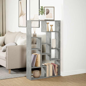 Βιβλιοθήκη Γκρι Σκυροδέματος 72x20x120,5 εκ. Επεξεργ. Ξύλο - Pakobazaar