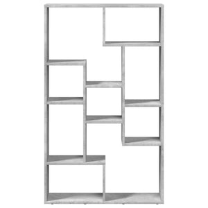 Βιβλιοθήκη Γκρι Σκυροδέματος 72x20x120,5 εκ. Επεξεργ. Ξύλο - Pakobazaar