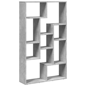 Βιβλιοθήκη Γκρι Σκυροδέματος 72x20x120,5 εκ. Επεξεργ. Ξύλο - Pakobazaar