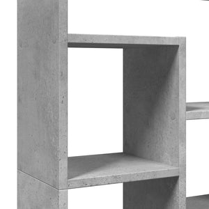 Βιβλιοθήκη Γκρι Σκυροδέματος 72x20x120,5 εκ. Επεξεργ. Ξύλο - Pakobazaar