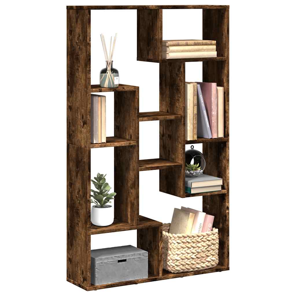 Βιβλιοθήκη Καπνιστή Δρυς 72x20x120,5 εκ. από Επεξεργασμένο Ξύλο - Pakobazaar