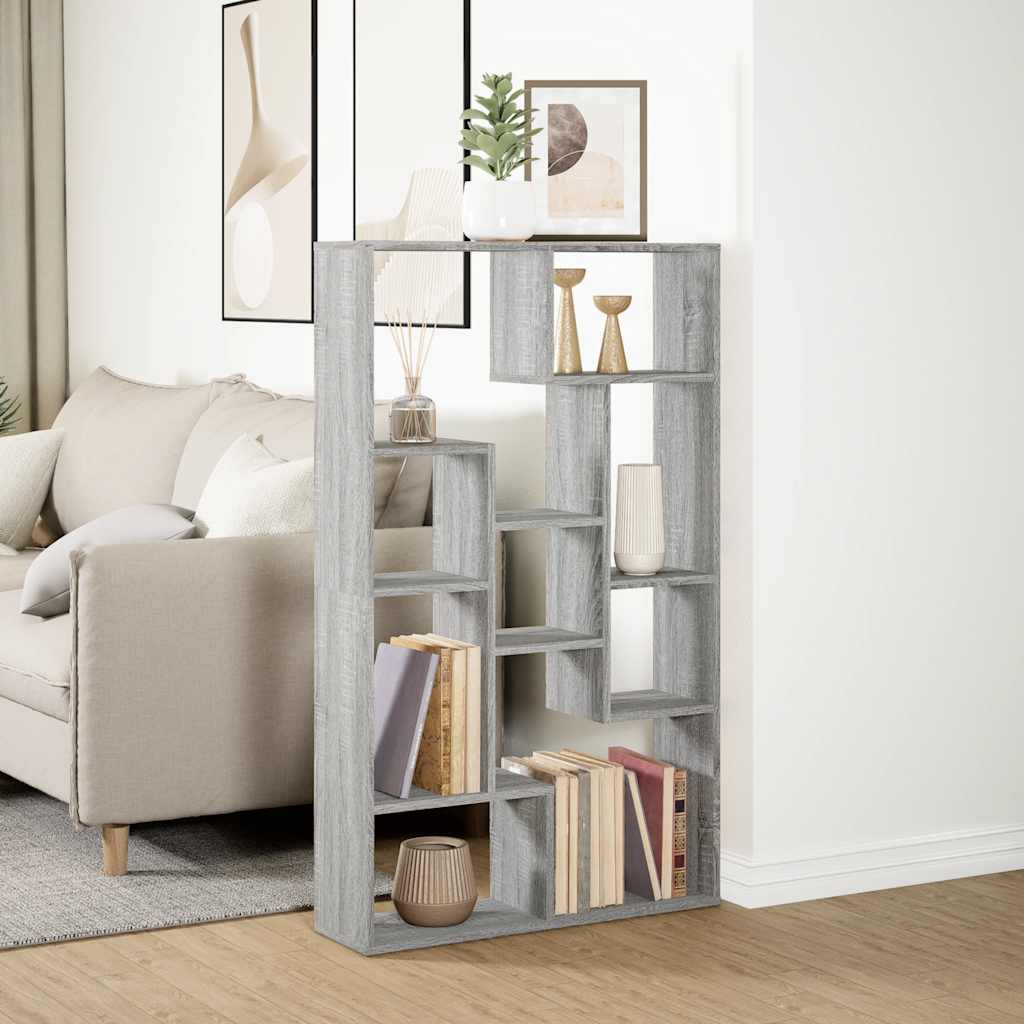 Βιβλιοθήκη Γκρι Sonoma 72x20x120,5 εκ. από Επεξεργασμένο Ξύλο - Pakobazaar