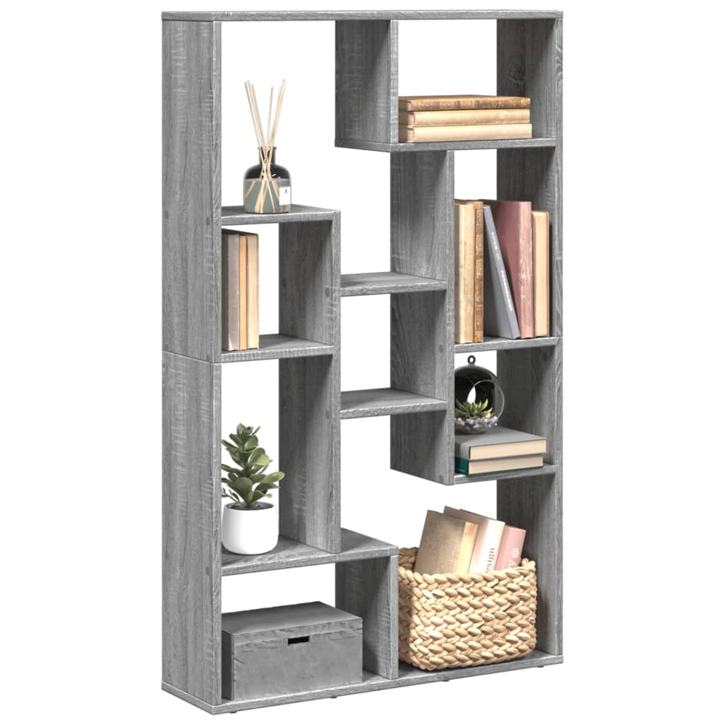 Βιβλιοθήκη Γκρι Sonoma 72x20x120,5 εκ. από Επεξεργασμένο Ξύλο - Pakobazaar