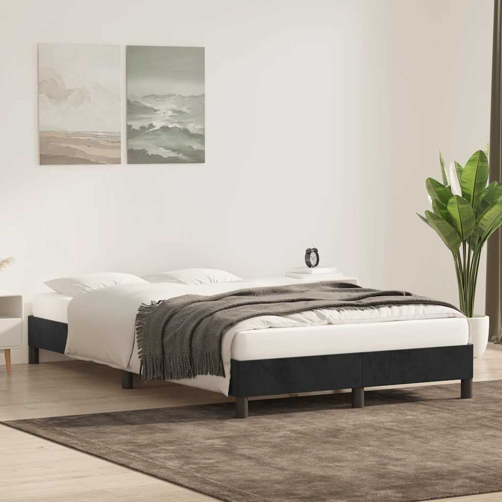Πλαίσιο κρεβατιού χωρίς στρώμα Μαύρο 120x220 cm Βελούδινο