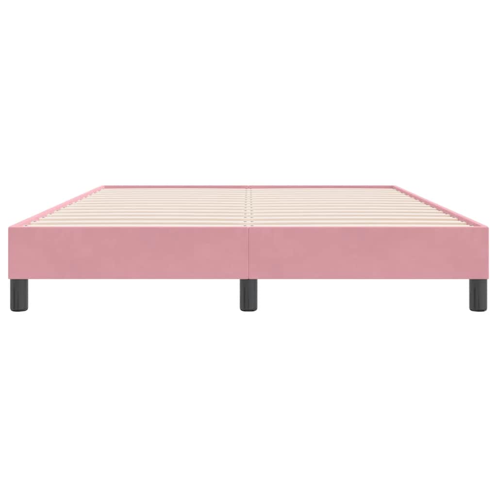 Πλαίσιο κρεβατιού χωρίς στρώμα Ροζ 140x220 cm Βελούδινο - Pakobazaar