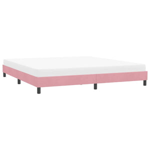 Πλαίσιο κρεβατιού χωρίς στρώμα ροζ 180x220 cm Βελούδινο