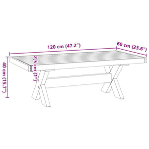 Τραπεζάκι σαλονιού NOAIN με πόδια σχήματος X 120x60x40 cm