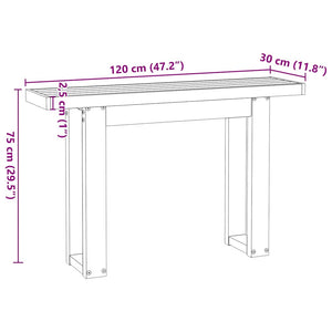 Τραπέζι κονσόλας NOAIN με πόδια σχήματος U 120x30x75 cm