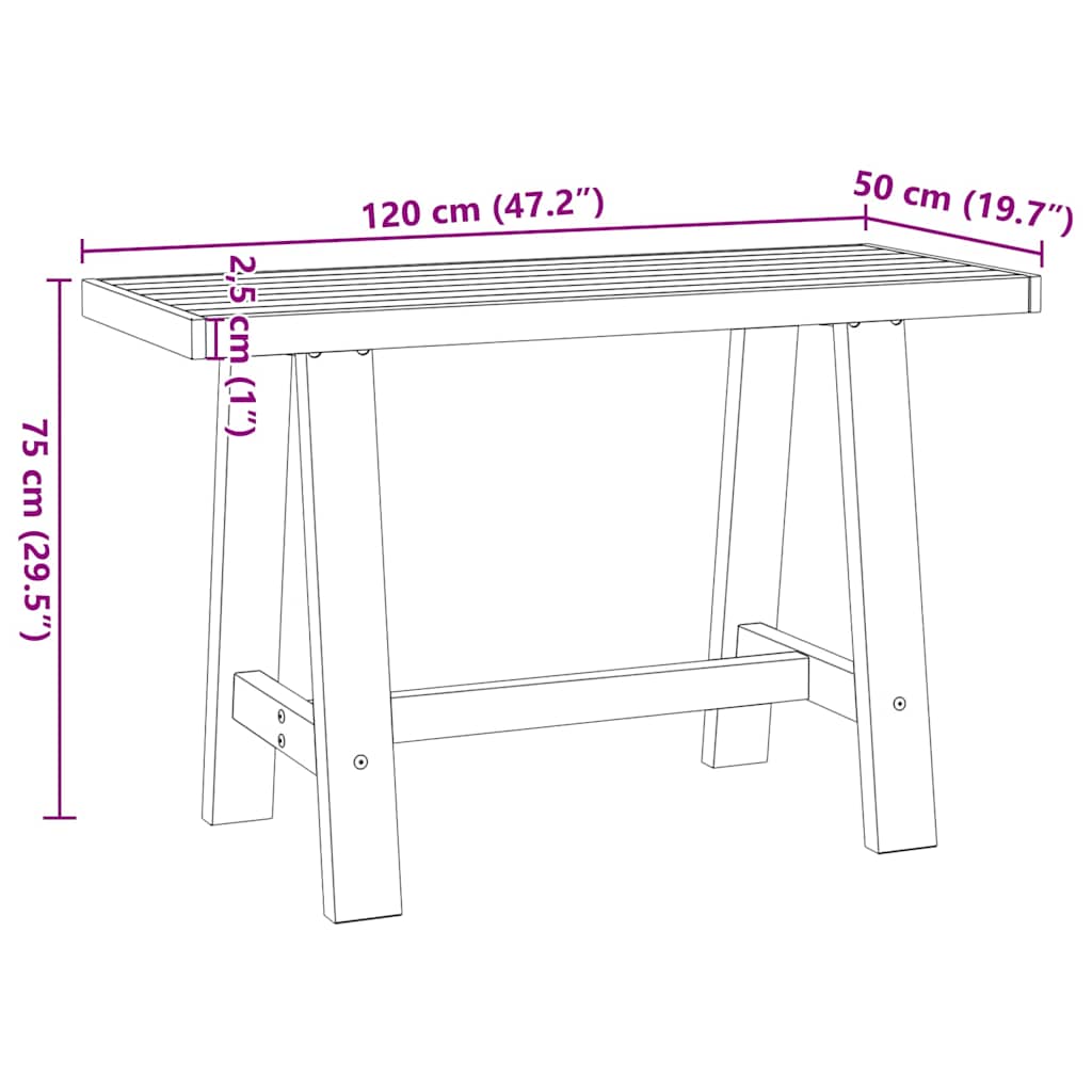 Γραφείο NOAIN με πόδια σχήματος Α 120x50x75 cm μασίφ ξύλο πεύκο