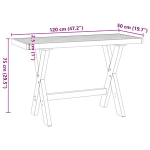 Γραφείο NOAIN με πόδια σχήματος X 120x50x75 cm μασίφ ξύλο πεύκο