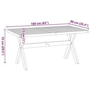 Τραπεζαρία NOAIN με πόδια σχήματος X 160x90x75 cm