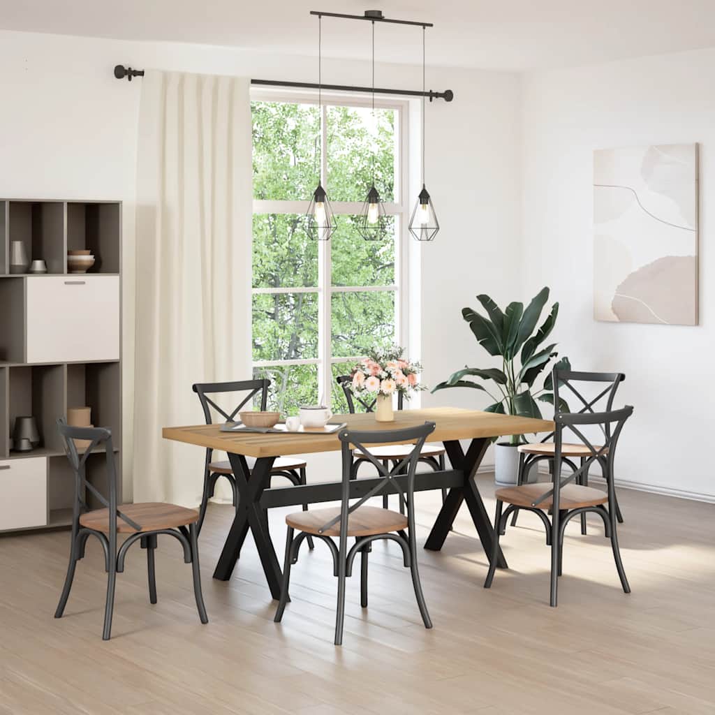 Τραπεζαρία NOAIN με Πόδια σε Σχήμα Χ 180x90x75 εκ. από Μασίφ Ξύλο Πεύκου - Pakobazaar