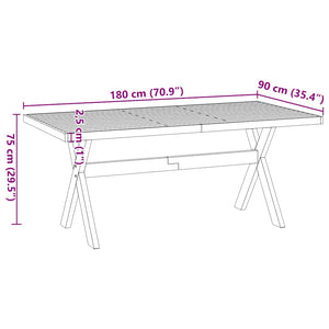 Τραπεζαρία NOAIN με Πόδια σε Σχήμα Χ 180x90x75 εκ. από Μασίφ Ξύλο Πεύκου - Pakobazaar