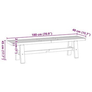 Πάγκος τραπεζαρίας NOAIN με πόδια σχήματος Α 180x40x45 cm - Pakobazaar