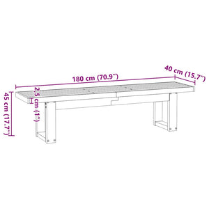 Πάγκος τραπεζαρίας NOAIN με πόδια σχήματος U 180x40x45 cm - Pakobazaar