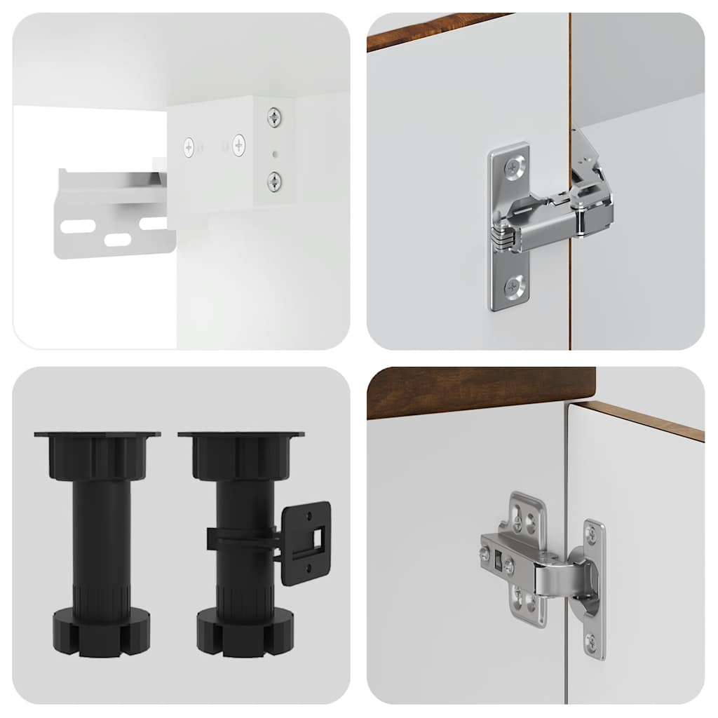 Σετ Ντουλαπιών Κουζίνας 7 Τεμαχίων "Lucca" από Καπνιστή Δρυ και Μηχανικά Επενδυμένο Ξύλο