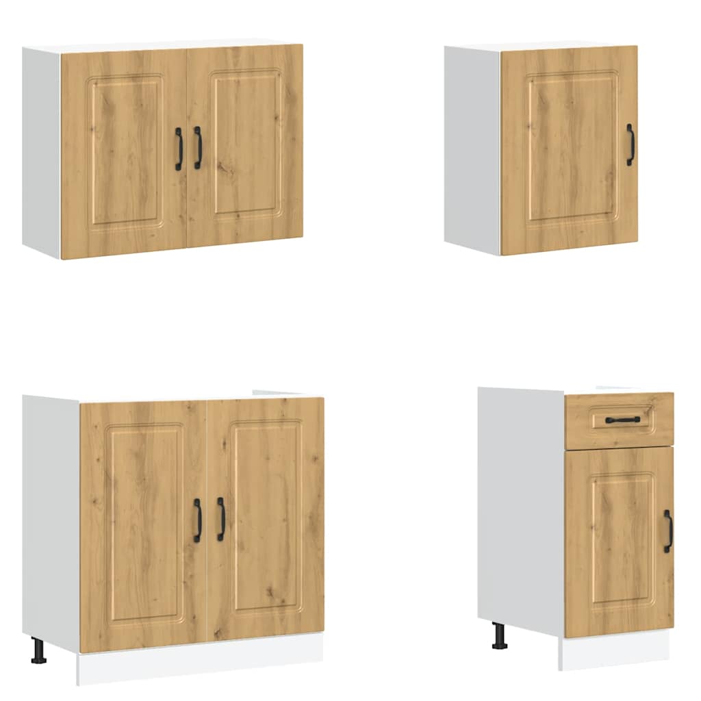 Σετ Ντουλάπια Κουζίνας 7 Τεμαχίων Kalmar Επεξεργασμένο Ξύλο - Pakobazaar