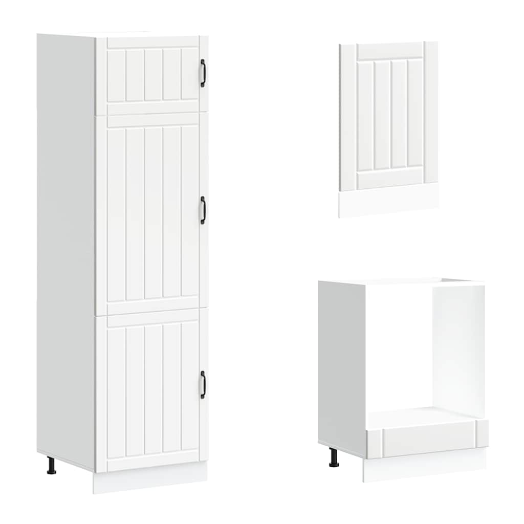 Σετ ντουλαπιών κουζίνας 7 τεμαχίων "Lucca" Λευκό μηχανικό ξύλο - Pakobazaar