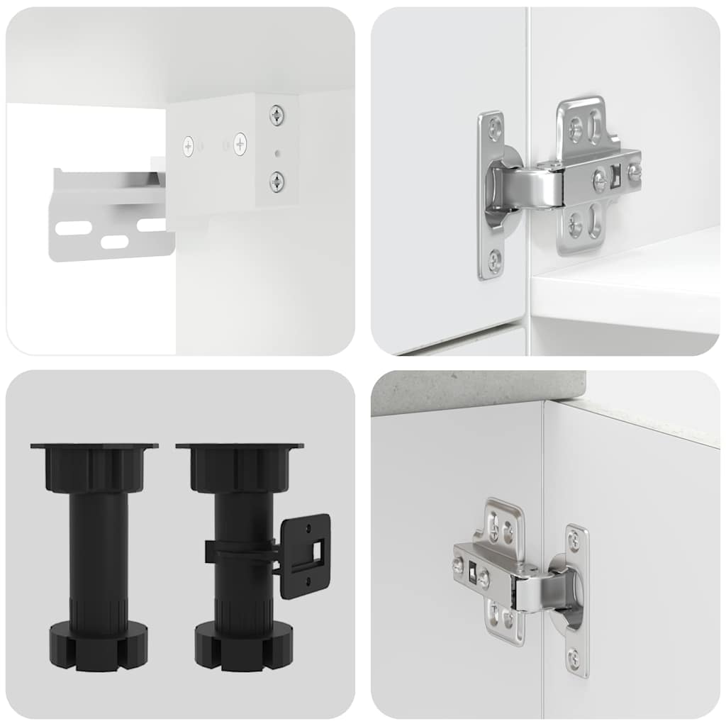 Σετ Ντουλαπιών Κουζίνας 7 Τεμαχίων "Porto" Γκρι από Σκυρόδεμα με Μηχανική Επένδυση Ξύλου - Pakobazaar