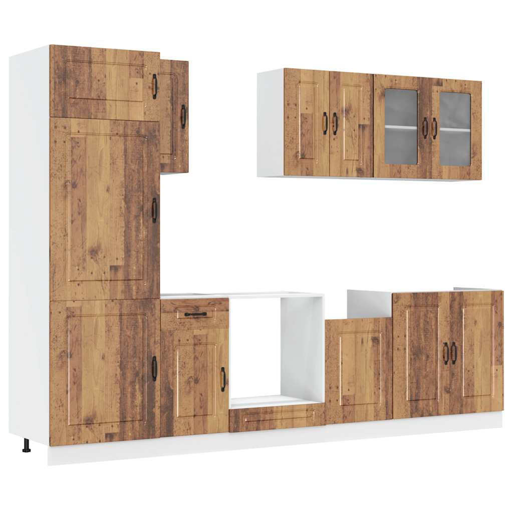 Σετ Ντουλάπια Κουζίνας 8 Τεμαχίων Kalmar Επεξεργασμένο Ξύλο